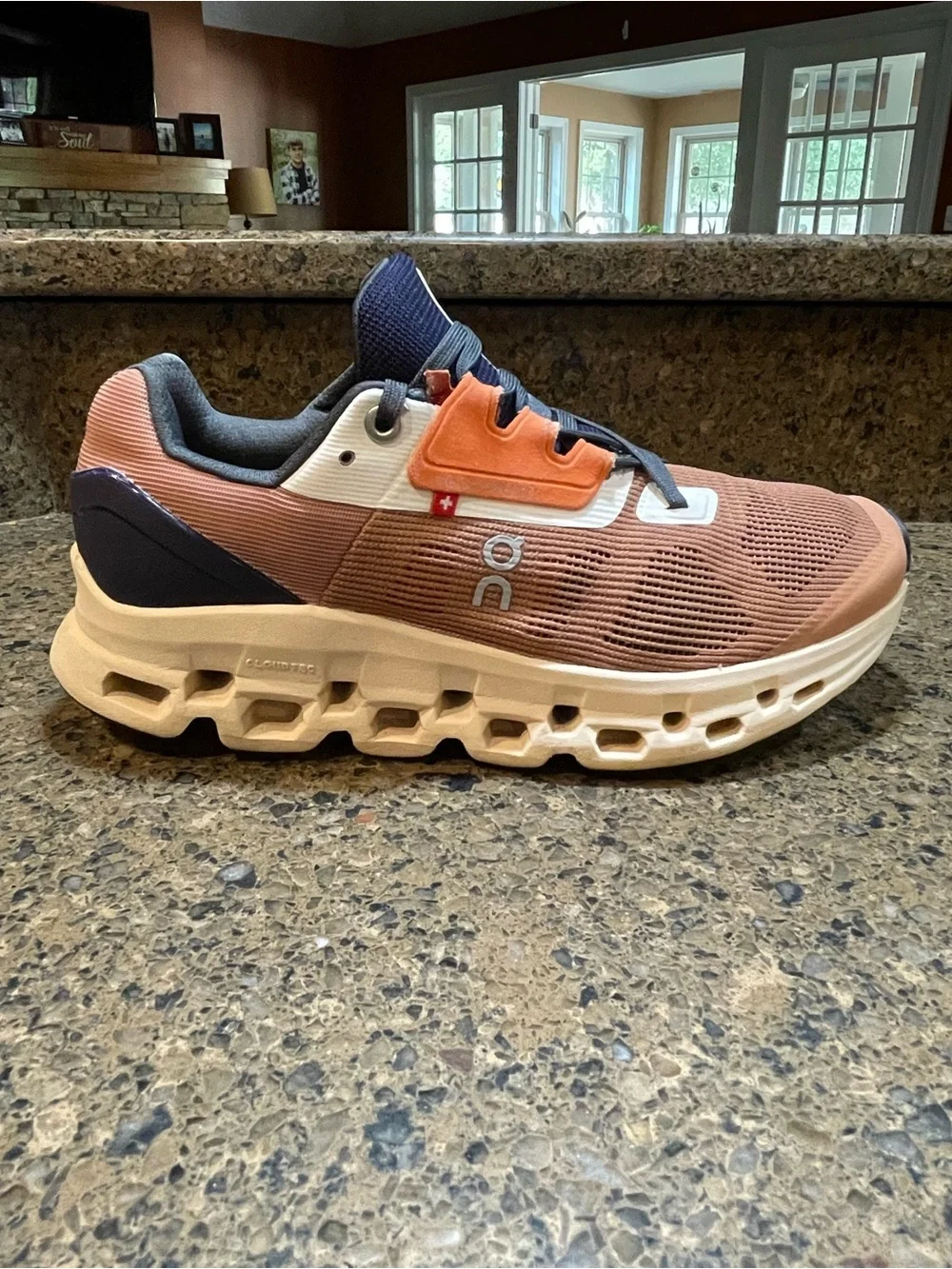 ❤️‍🔥 On Running Cloudstratus 2 Womens Athletic Shoe Cork Fawn Navy Sz 7 Workout